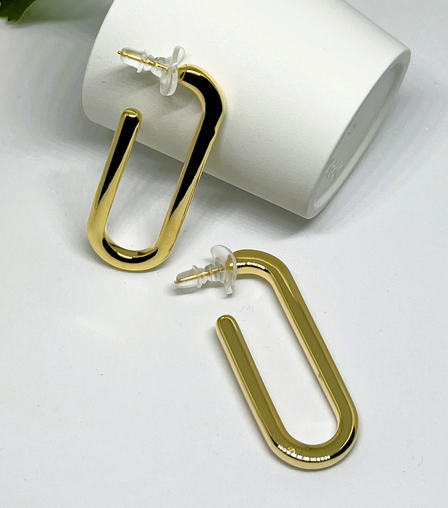 Elongated Hoops Earrings