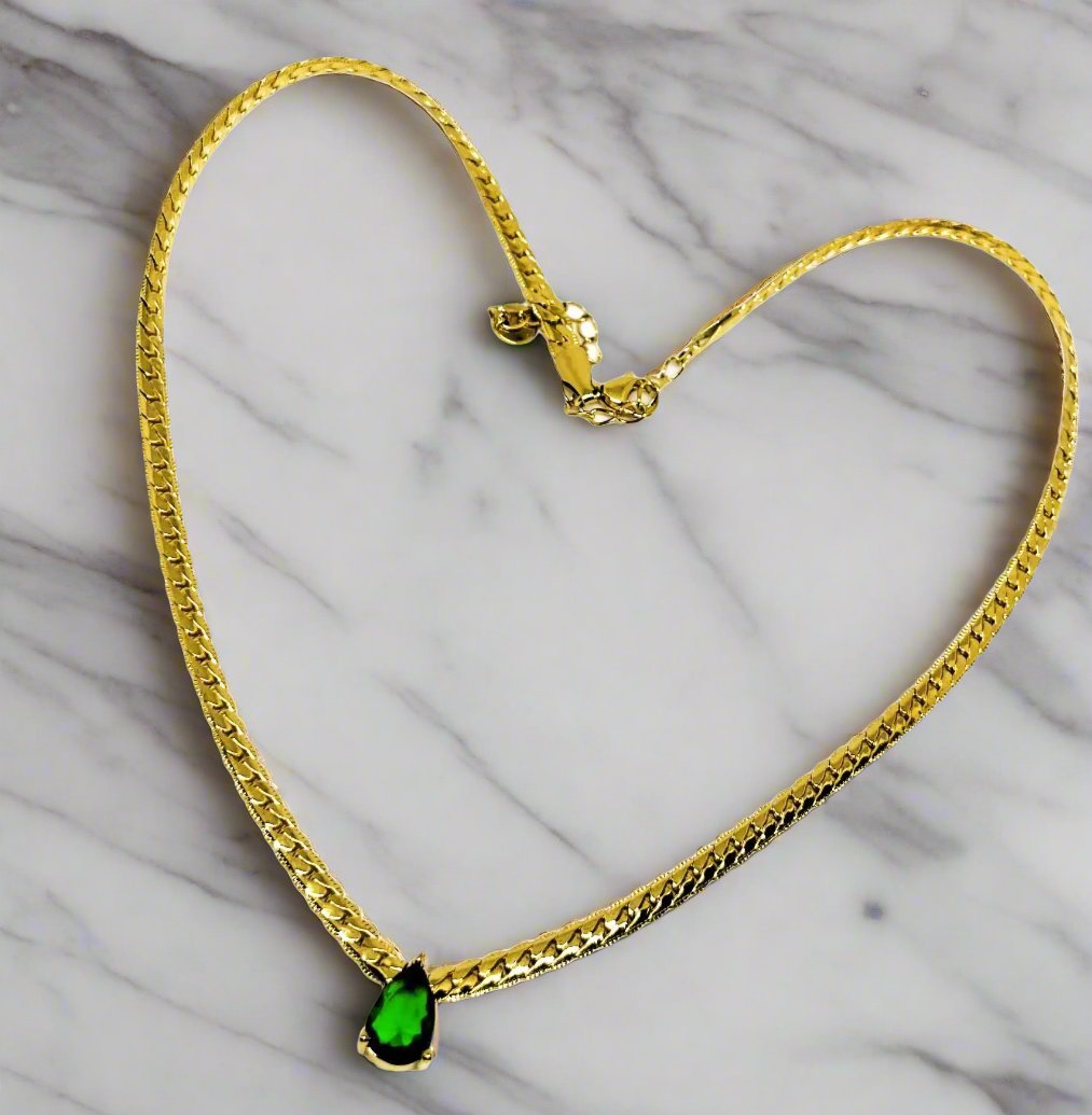 Emerald Teardrop Necklace
