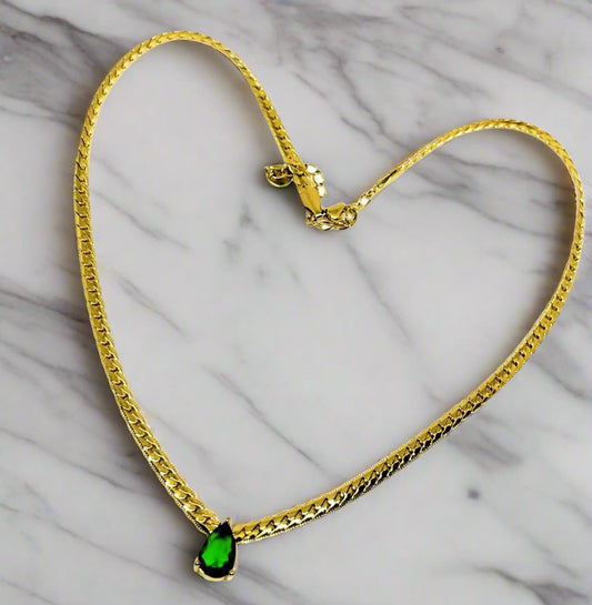 Emerald Teardrop Necklace