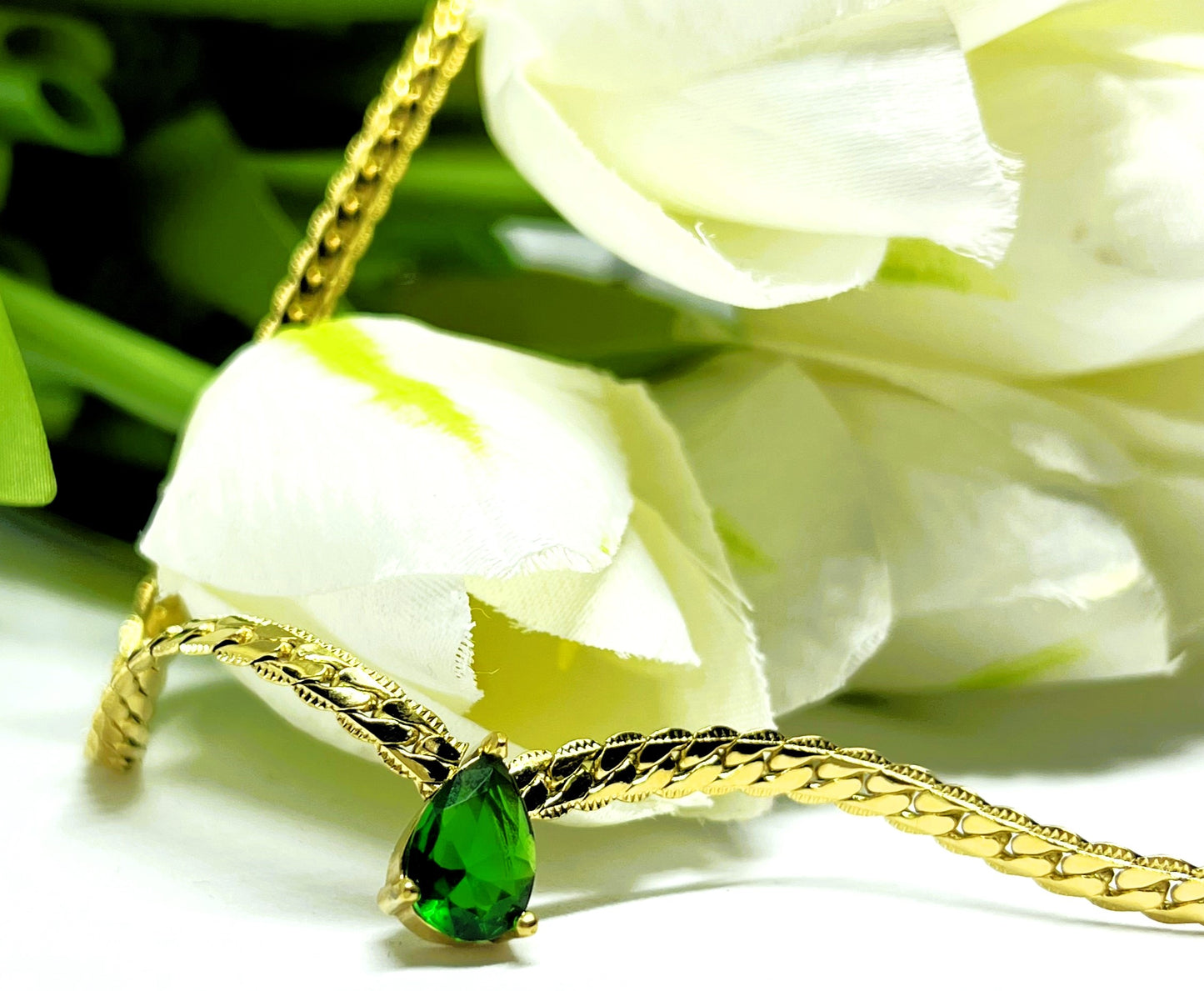 Emerald Teardrop Necklace