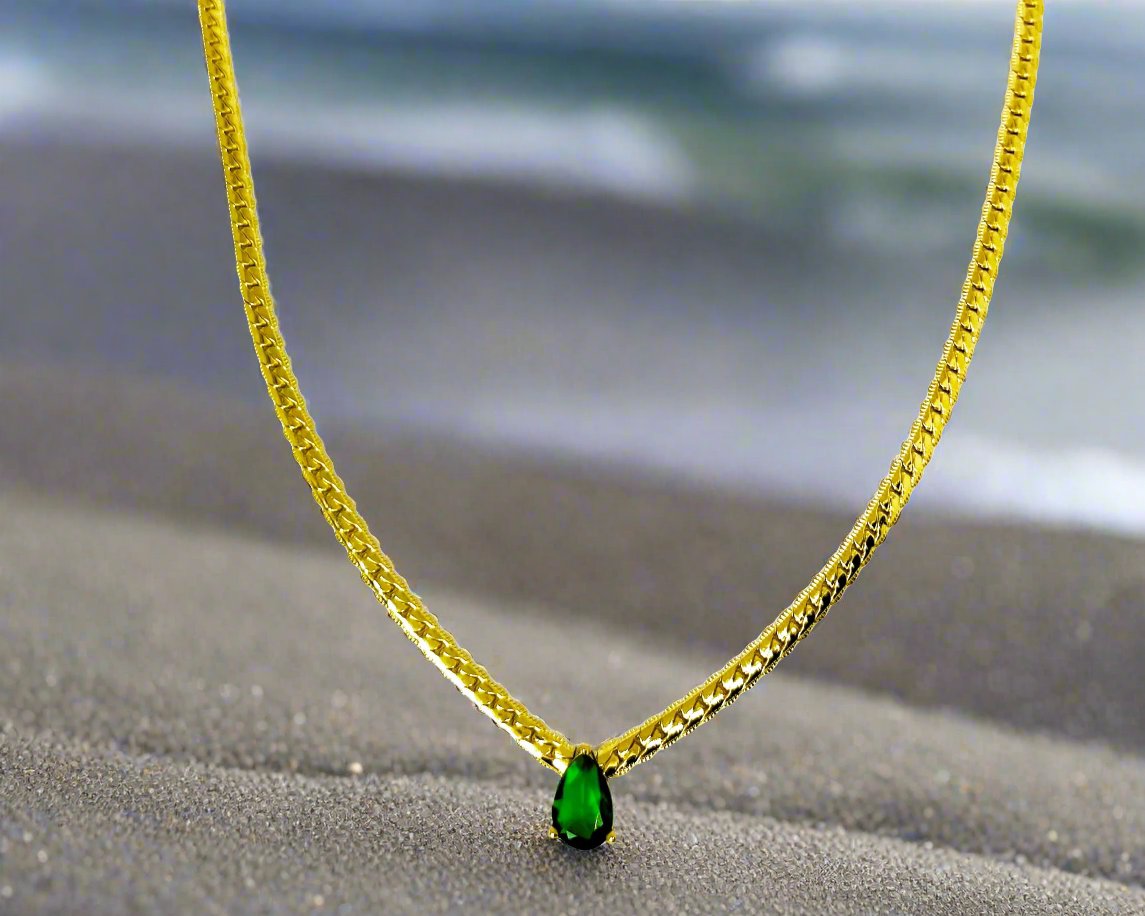 Emerald Teardrop Necklace