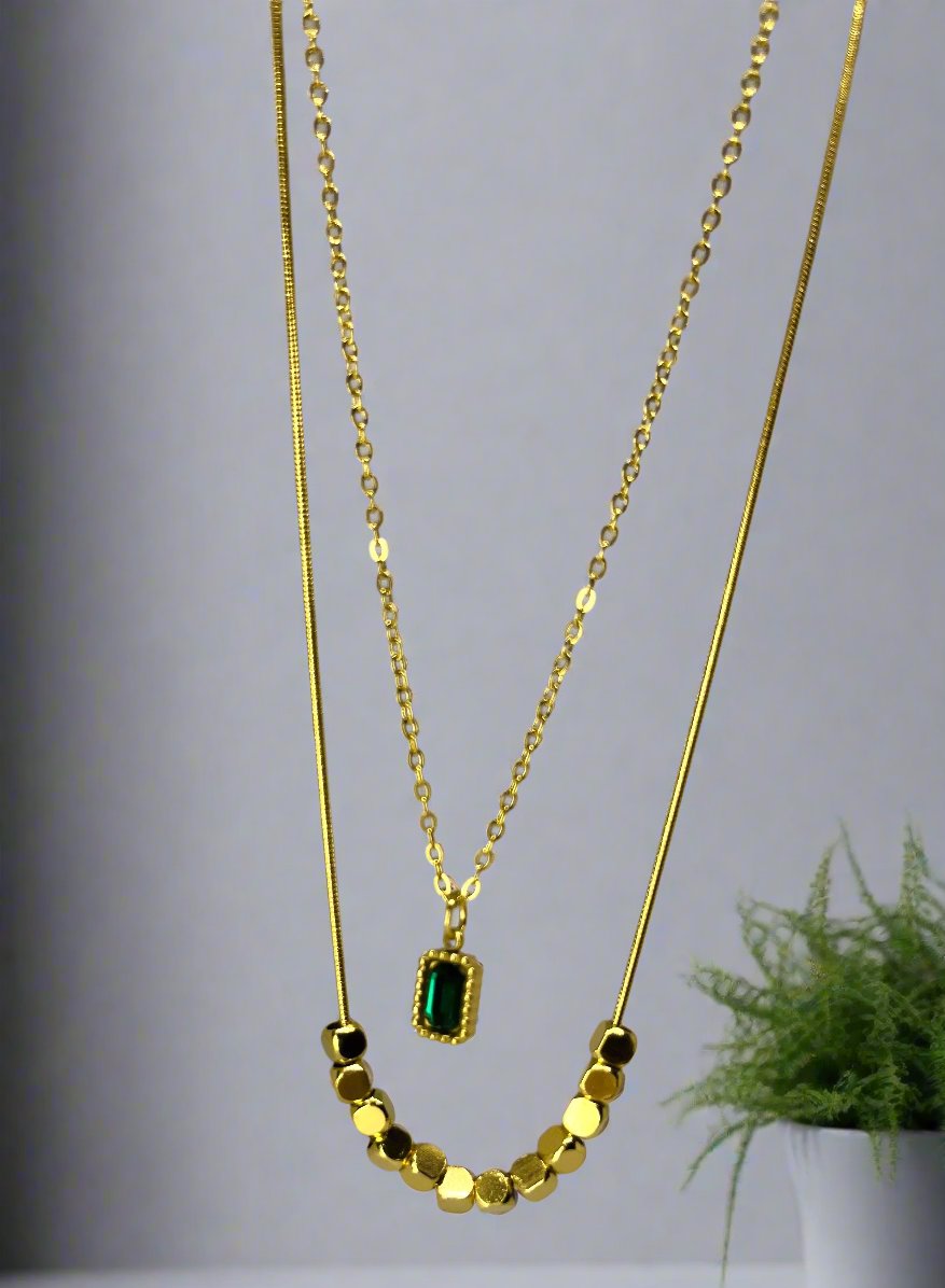 Emerald Beauty Layered Necklace