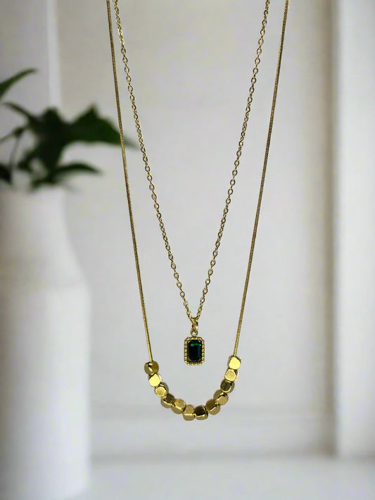 Emerald Beauty Layered Necklace