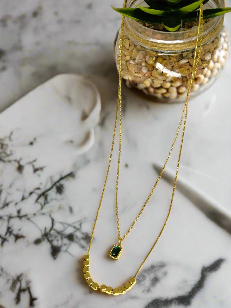 Emerald Beauty Layered Necklace