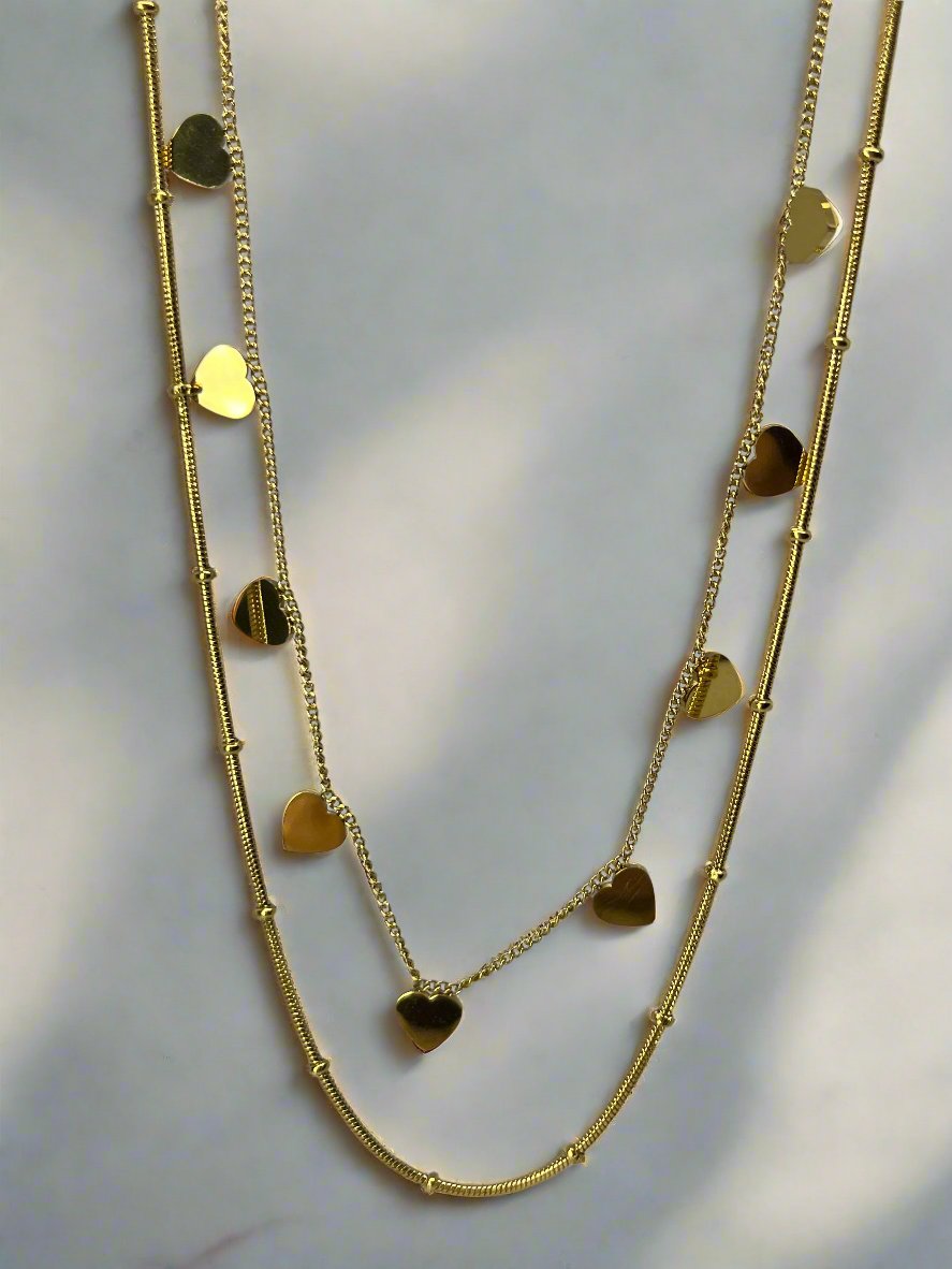 Glam Layered Heart Chain