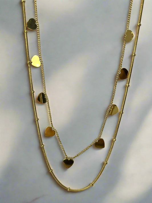 Glam Layered Heart Chain