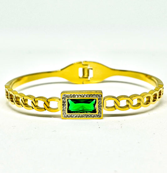 Emerald Green Gold Bracelet
