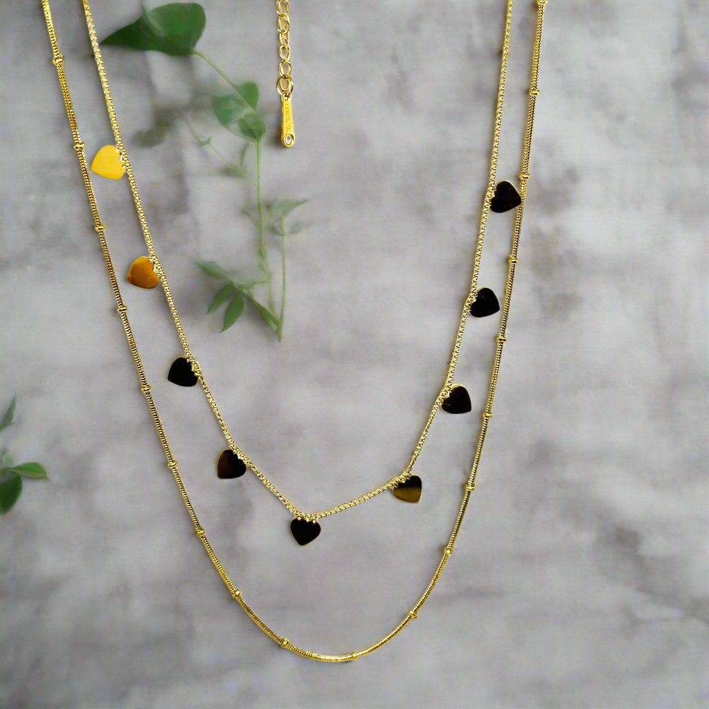 Glam Layered Heart Chain