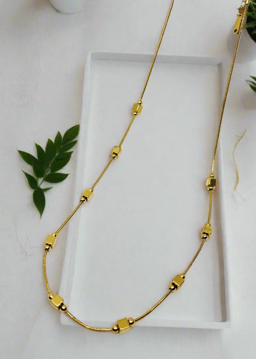Dice bar gold Plated Necklace