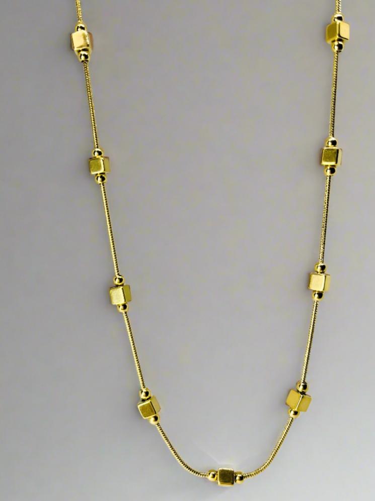 Dice bar gold Plated Necklace