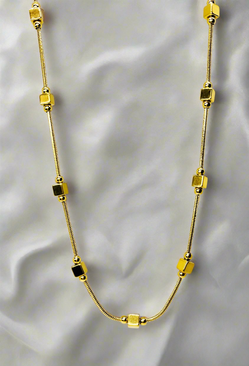Dice bar gold Plated Necklace