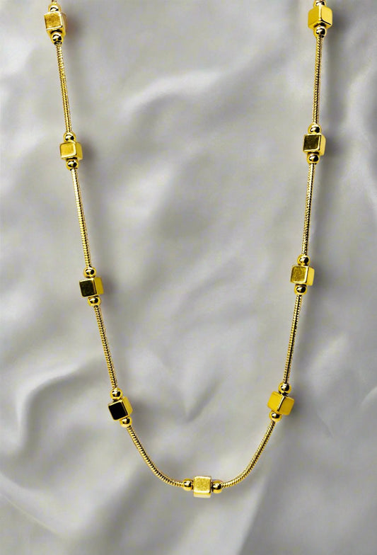 Dice bar gold Plated Necklace