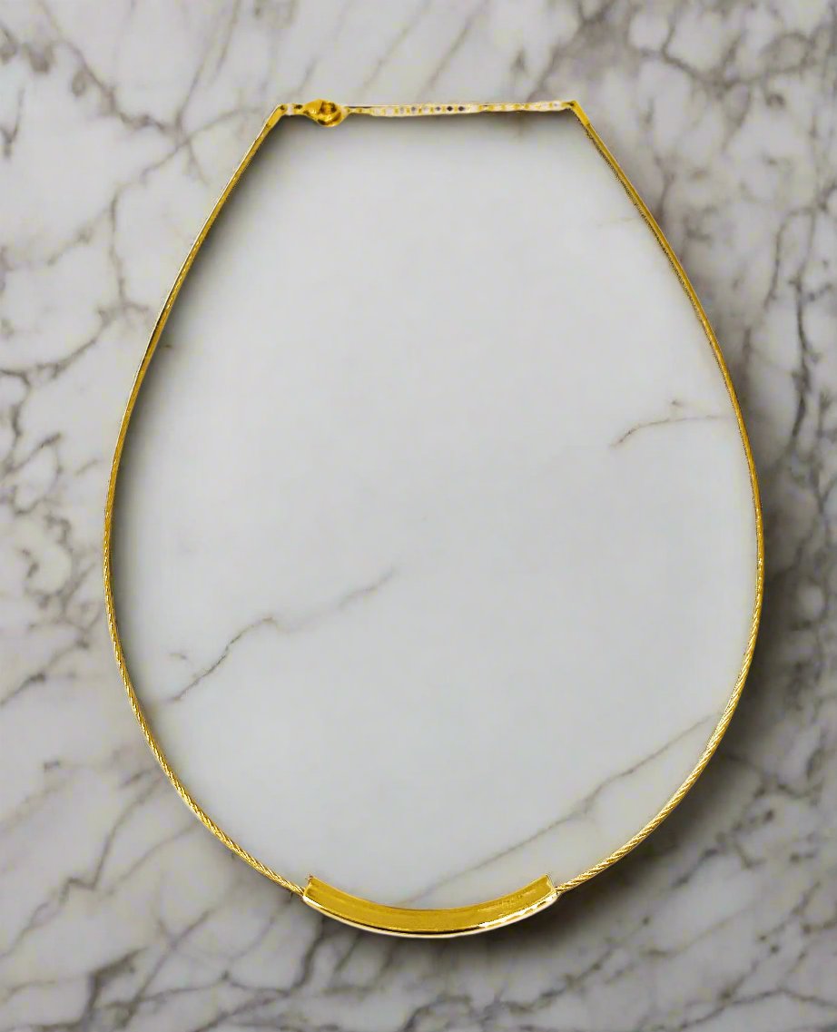 Curve pendant gold plated necklace