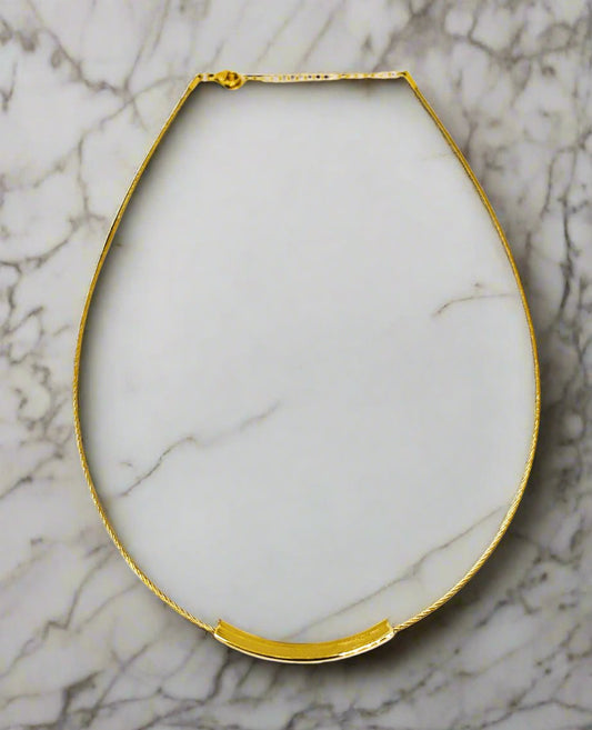 Curve pendant gold plated necklace
