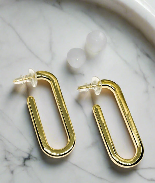 Elongated Hoops Earrings