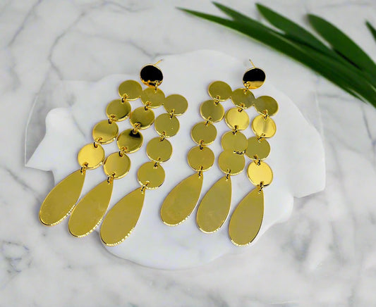 Chandelier Drop Gold Earrings