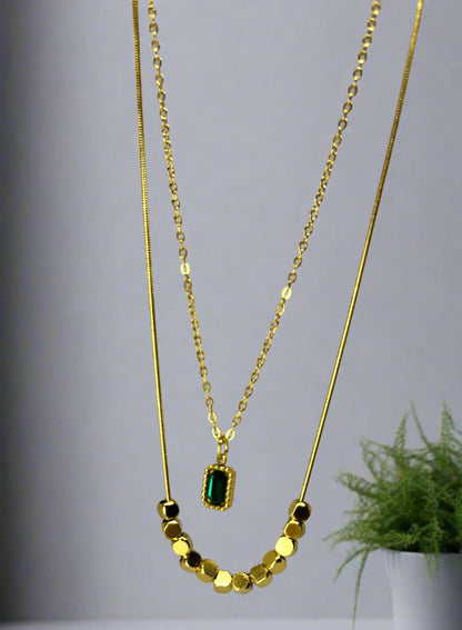 Emerald Beauty Layered Necklace