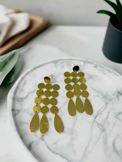 Chandelier Drop Gold Earrings