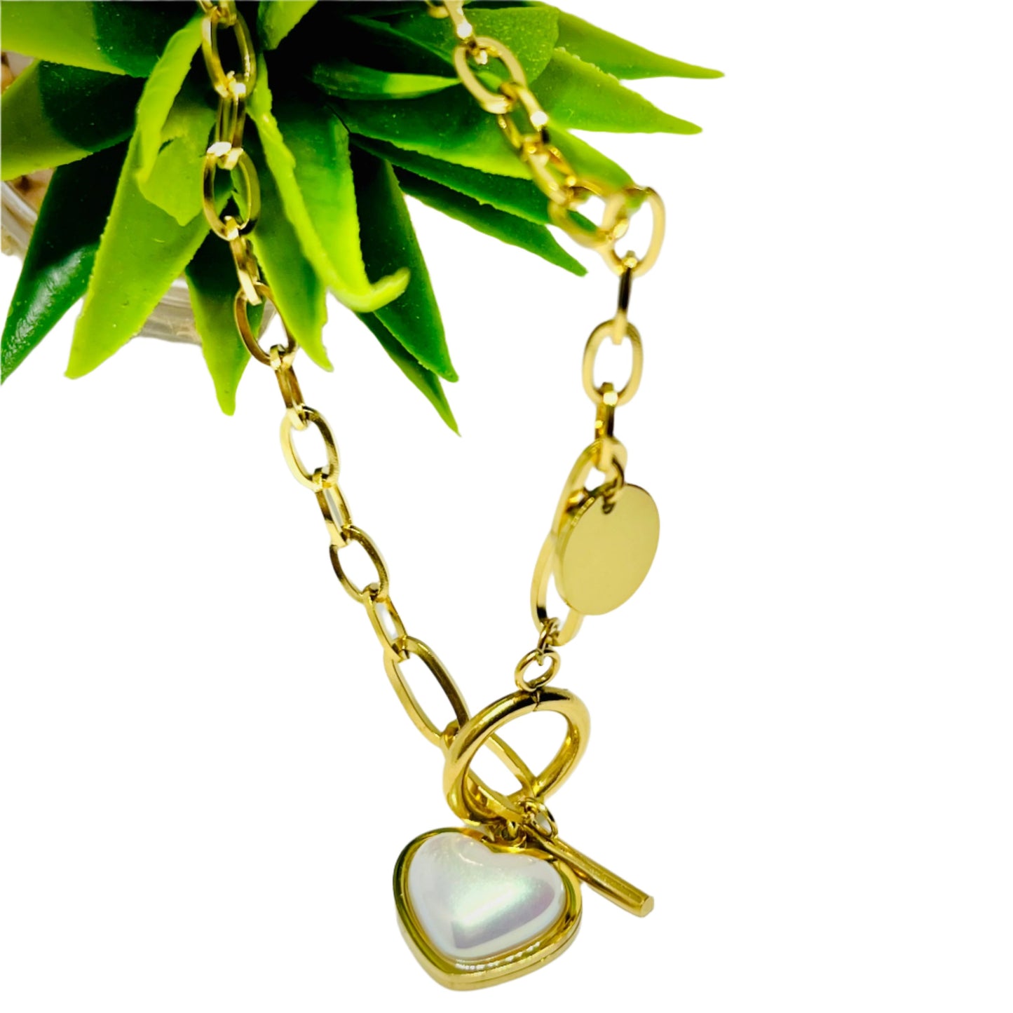 Pearl Heart Drop Necklace