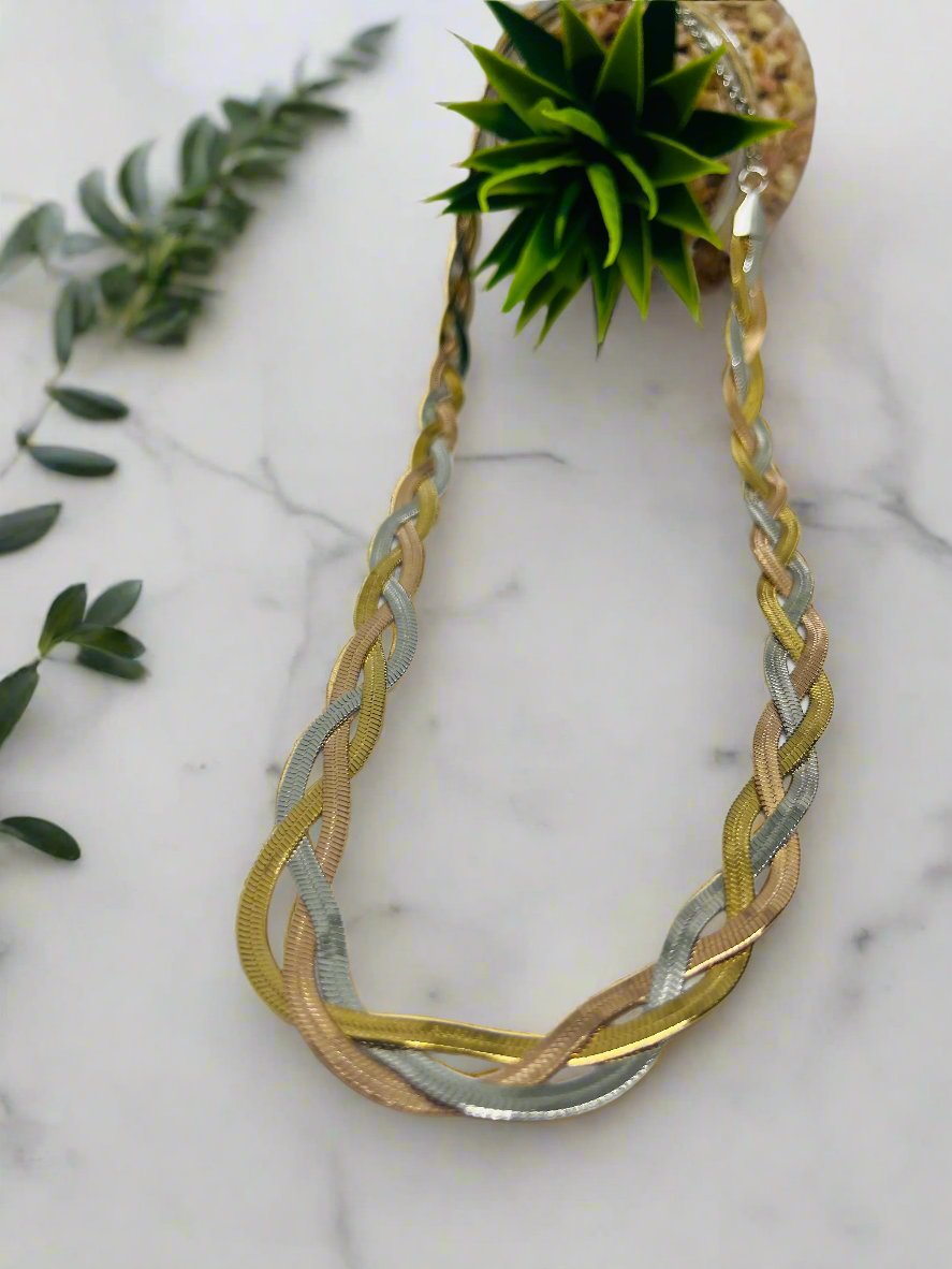 Breaded Triple Tone Snake Chain