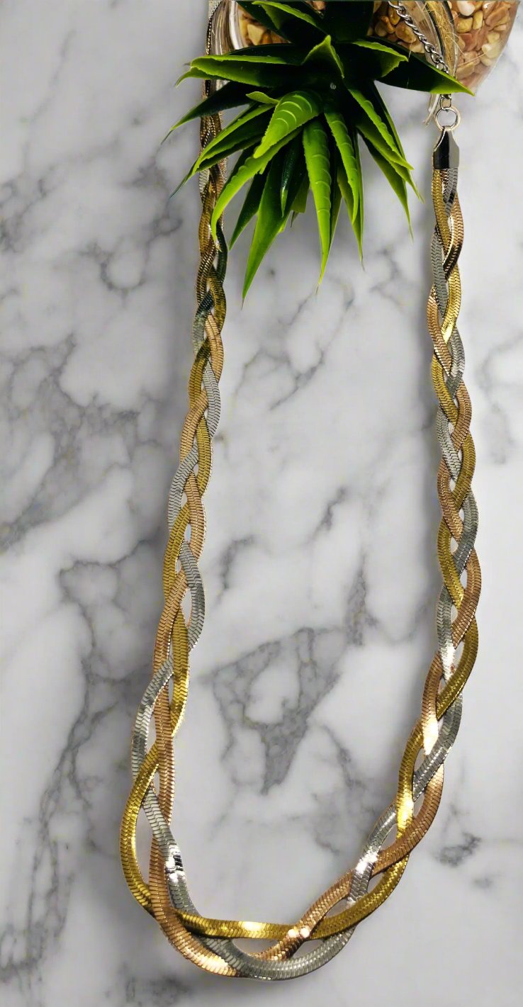 Breaded Triple Tone Snake Chain