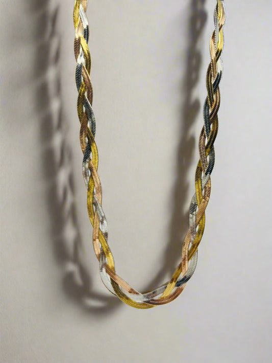 Breaded Triple Tone Snake Chain